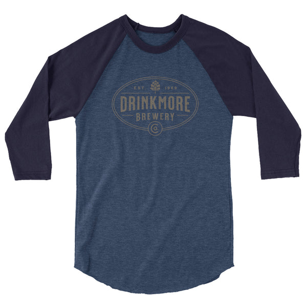 Drinkmore Brewery 3/4 sleeve raglan shirt for men or women