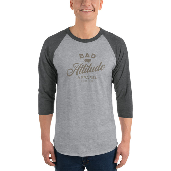 Bad Attitude 3/4 sleeve raglan funny shirt for men