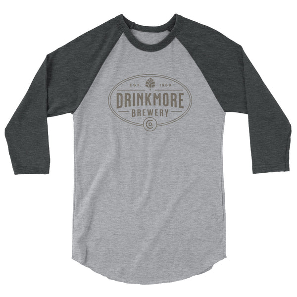 Drinkmore Brewery 3/4 sleeve raglan shirt for men or women
