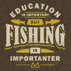 Education is important but fishing is importanter grunge t-shirt