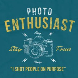 Funny shirt photo enthusiast close up teal