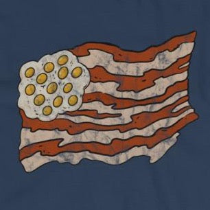Funny t-shirt for bacon lovers "a bacon" close up from Shirty Store