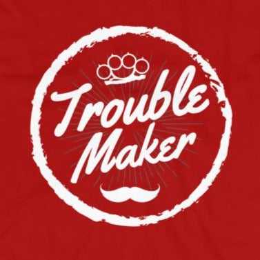Close up of sarcastic trouble maker t-shirt