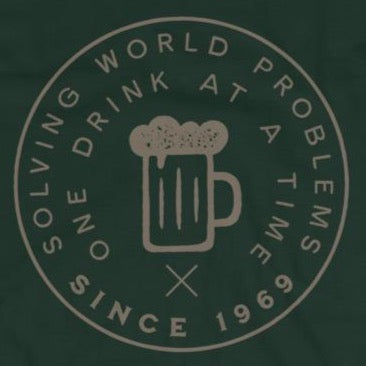 Funny t-shirt solving world problems one drink at a time