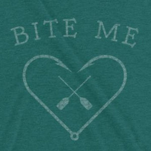 Close up of Man wearing funny Bite Me t-shirt for fishermen from Shirty Store