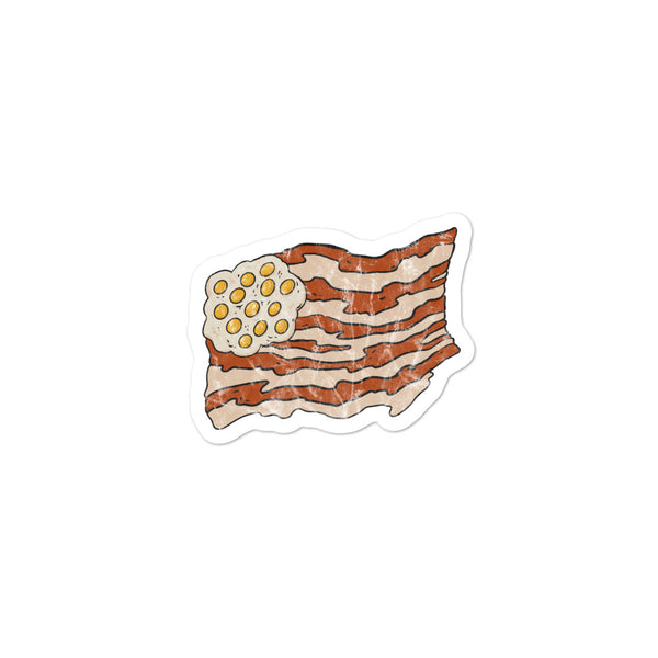 Bacon and eggs flag stickers