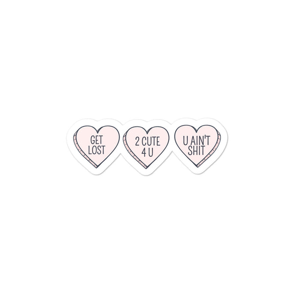 Get lost heart stickers
