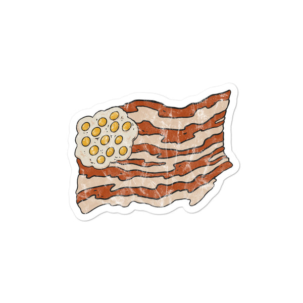 Bacon and eggs flag stickers