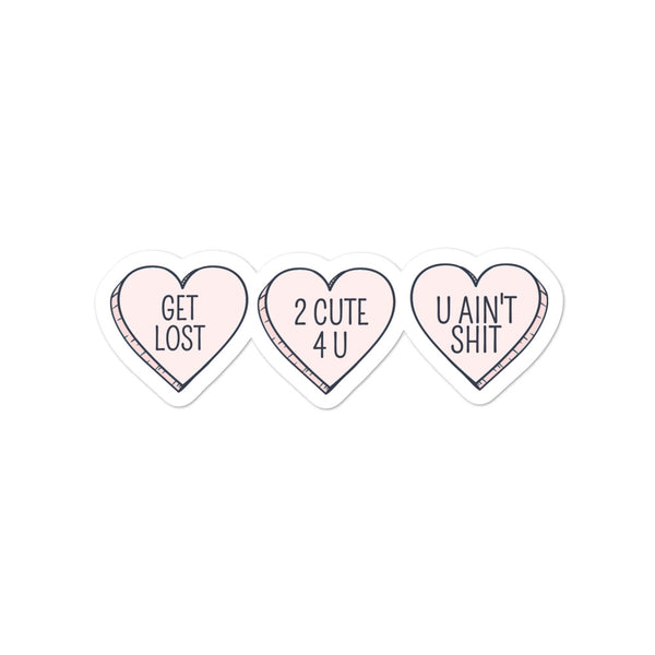 Get lost heart stickers