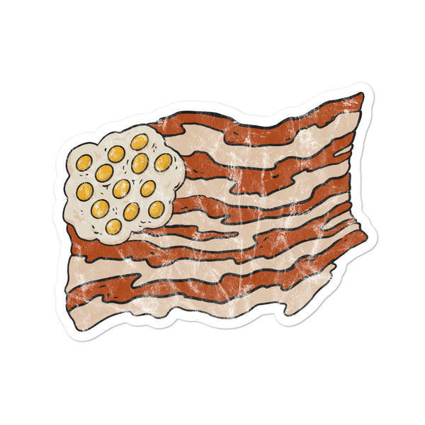 Bacon and eggs flag stickers