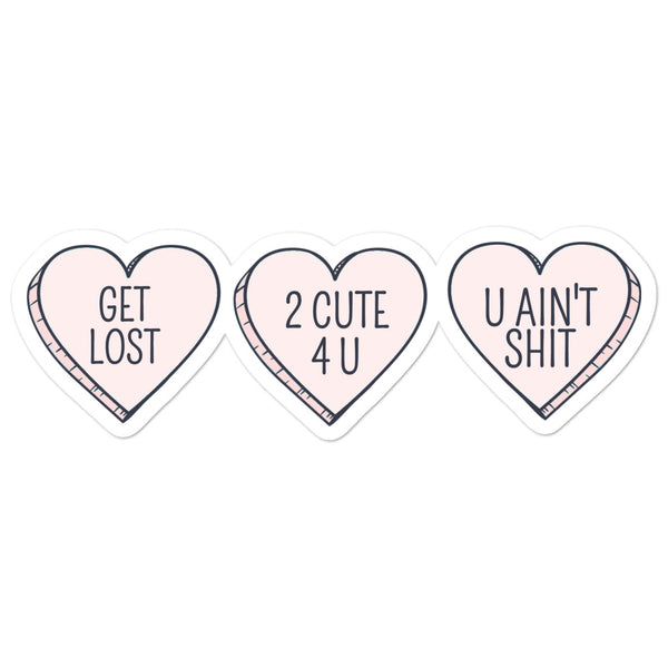 Get lost heart stickers