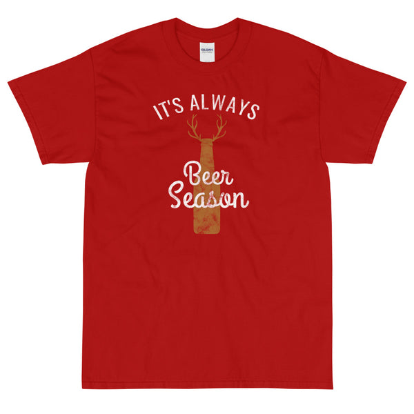 Red Funny It's Always Beer Season t-shirt from Shirty Store