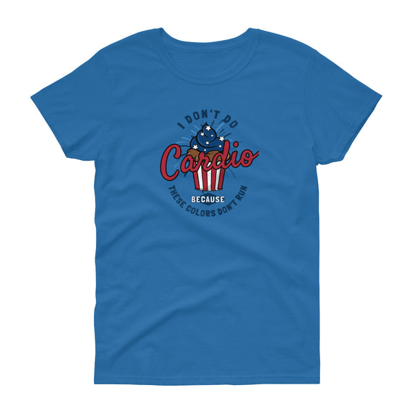 Blue funny I Don't Do Cardio t-shirt from Shirty Store