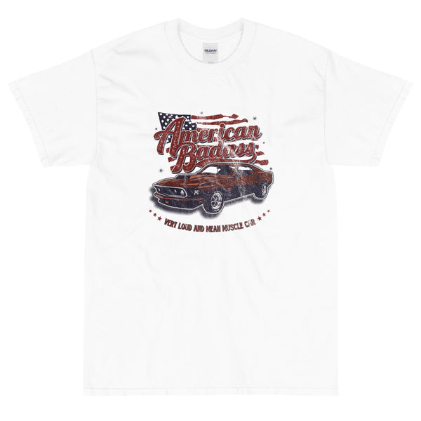 White sarcastic American Badass t-shirt from Shirty Store