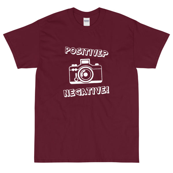 Maroon funny t-shirt Positive Negative from Shirty Store