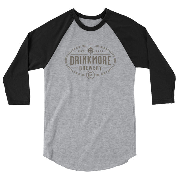 Drinkmore Brewery 3/4 sleeve raglan shirt for men or women