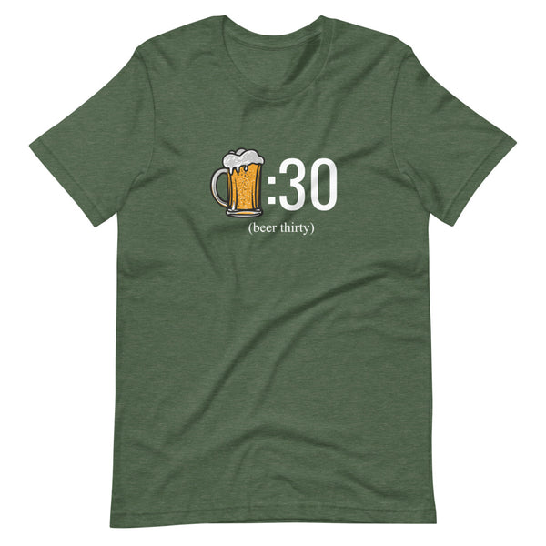 Hunter green funny Beer Thirty t-shirt from Shirty Store