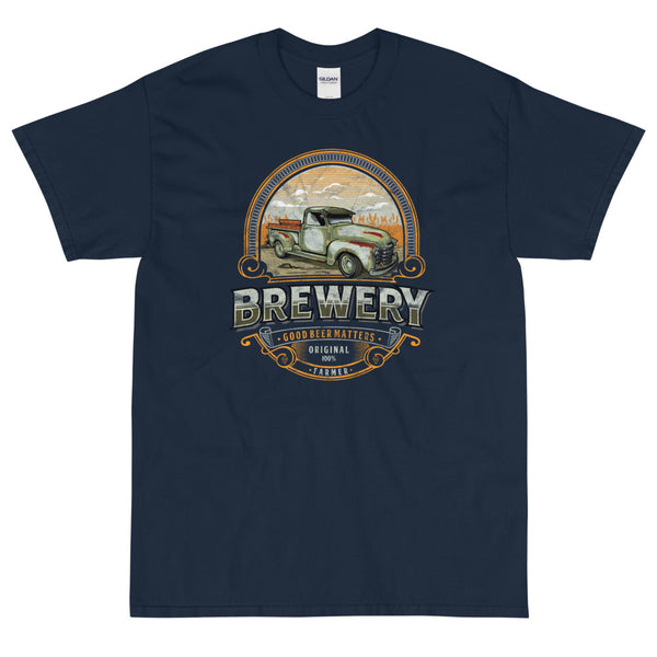 Blue vintage retro old truck brewery t-shirt from Shirty Store
