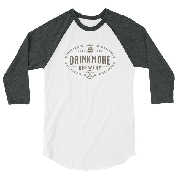 Drinkmore Brewery 3/4 sleeve raglan shirt for men or women