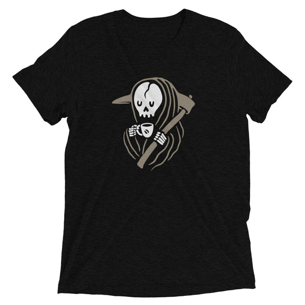 Black Funny Grim Reaper and Coffee t-shirt from Shirty Store