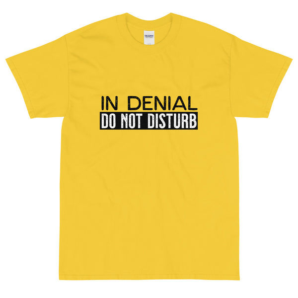 Yellow sarcastic In Denial t-shirt from Shirty Store