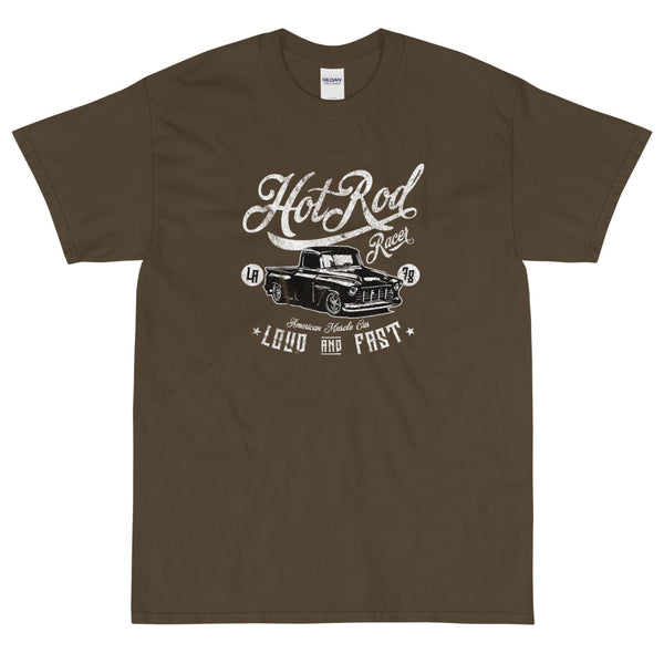 Olive retro streetwear Hot Rod Racert-shirt from Shirty Store