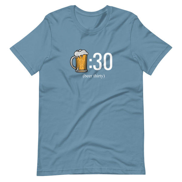 Steel blue funny Beer Thirty t-shirt from Shirty Store