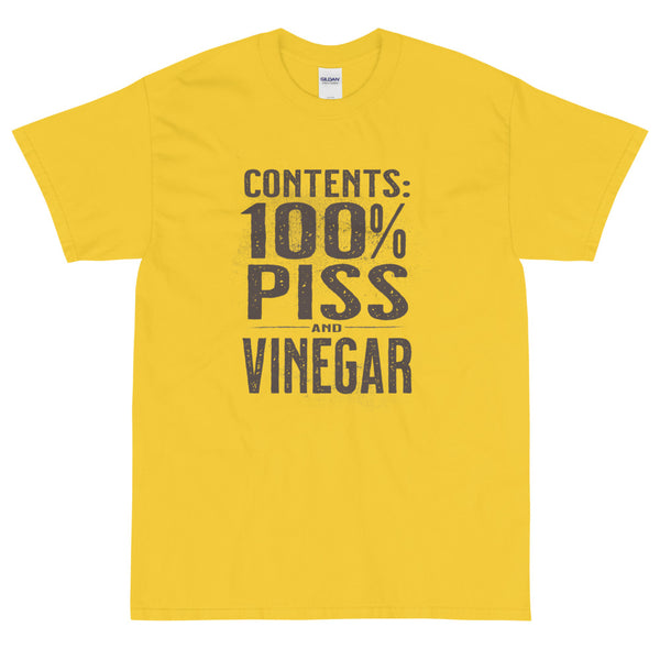 Yellow sarcastic t-shirt piss and vinegar from Shirty Store