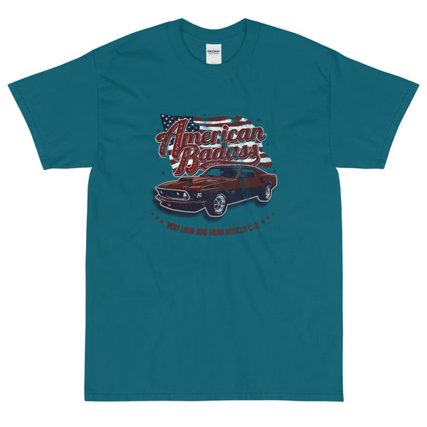 Teal sarcastic American Badass t-shirt from Shirty Store