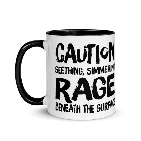 Seething, simmering rage mug