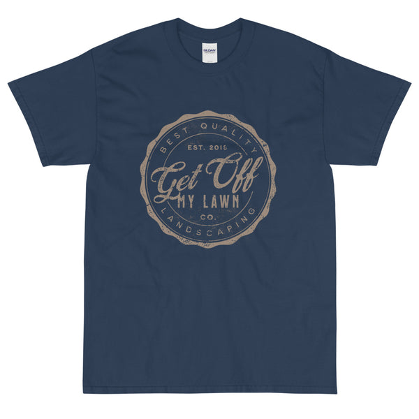 Blue sarcastic Get Off My Lawn t-shirt from Shirty Store