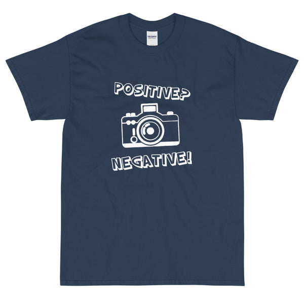 Blue funny t-shirt Positive Negative from Shirty Store
