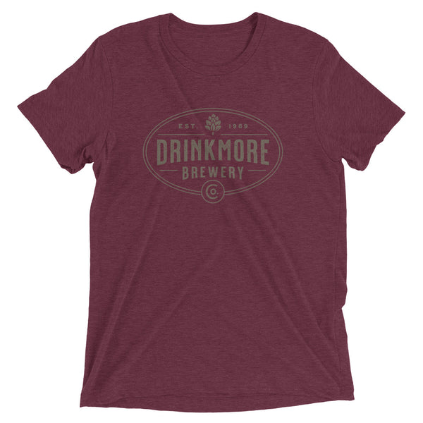 Maroon funny Drinkmore Brewery men's t-shirt from Shirty Store