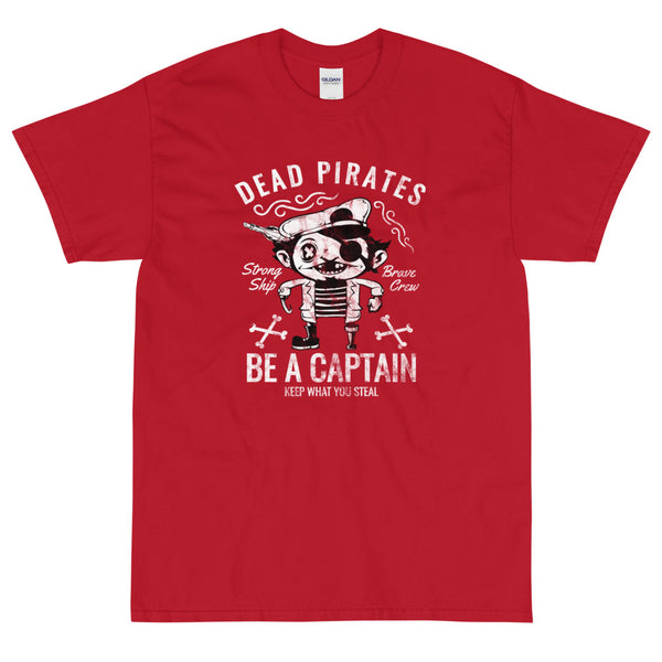 Red funny Dead Pirates t-shirt from Shirty Store