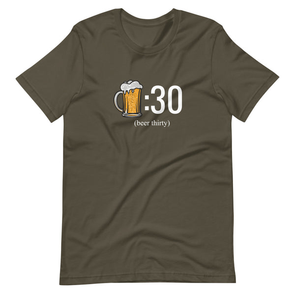 Army green funny Beer Thirty t-shirt from Shirty Store