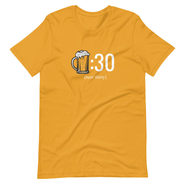 Gold funny Beer Thirty t-shirt from Shirty Store