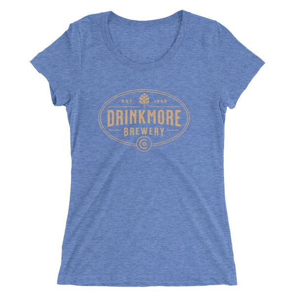 Light blue funny Drinkmore Brewery women's t-shirt from Shirty Store