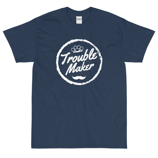Blue Funny sarcastic Trouble Maker t-shirt from Shirty Store