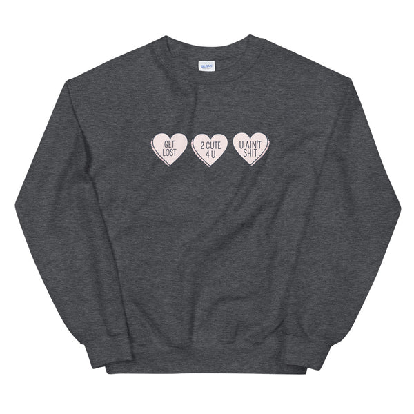Hearts on chest sweatshirt