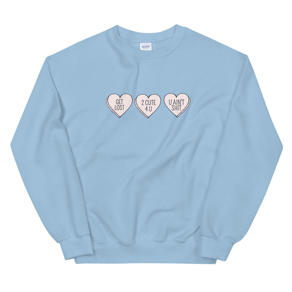 Hearts on chest sweatshirt