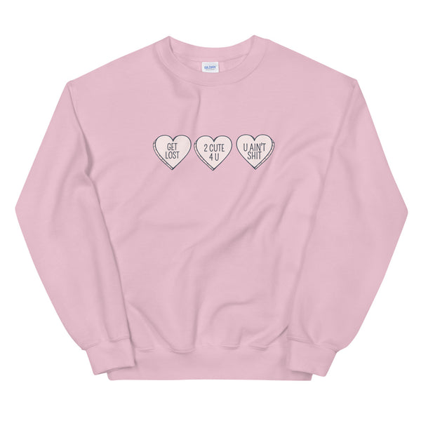 Hearts on chest sweatshirt