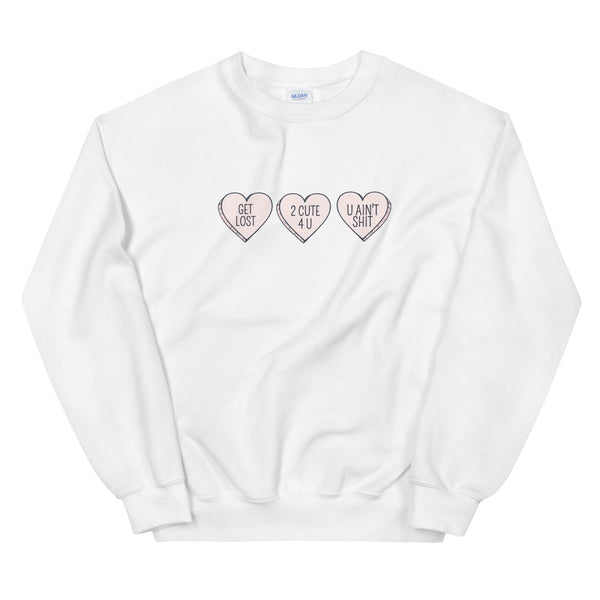 Hearts on chest sweatshirt